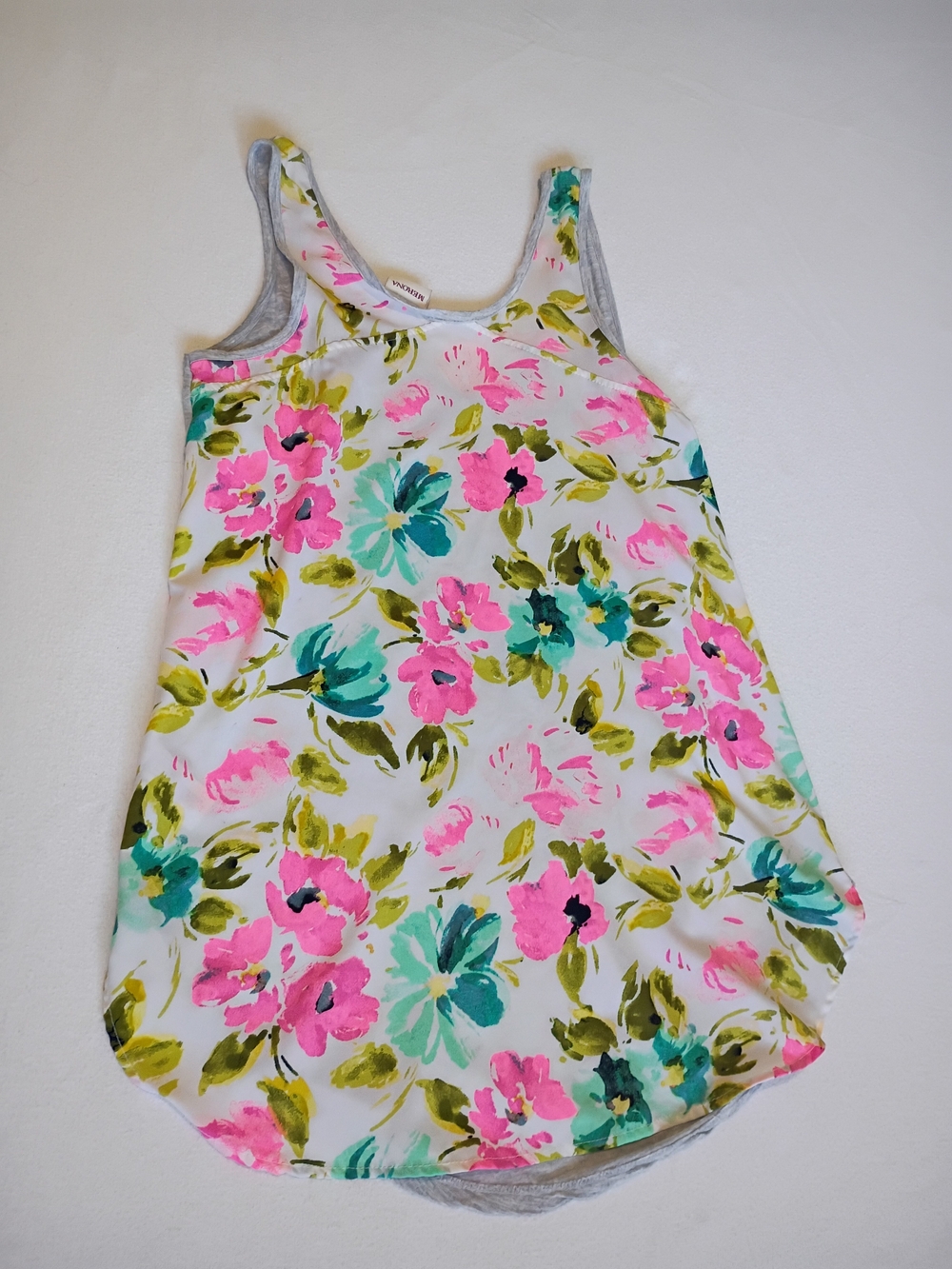 Merona Grey(Front) Floral(Back) Size XS Tank Top